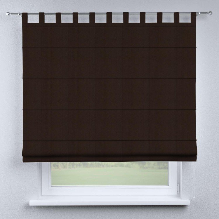 Римская штора на петлях «Кортин», ткань блэкаут однотонный, тёмно-коричневый
