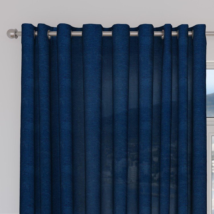Комплект штор 2 шт, софт, цвет однотонный синий, размер от 40 см