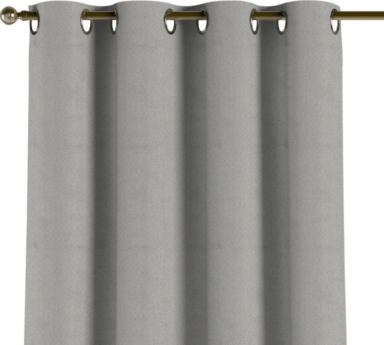 Комплект штор на люверсах ткань блэкаут с блеском тёмно-серый